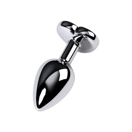 Anal plug with the Toyfa Metal rhinestone, silver, amethyst, 7 cm, d = 2.7 cm-2
