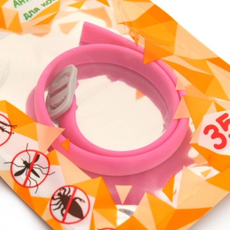Bio -hazelnik "Pijon" for cats and small dogs, from fleas and ticks, pink, 35 cm-2