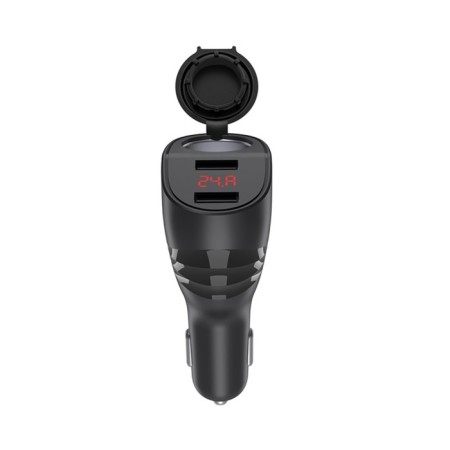 Automobile charger Hoco Z34, 96 W 2 USB, 3.1 A, display, black-4