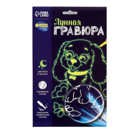 Lunar engraving "Funny dog" 14.8x21 cm-5