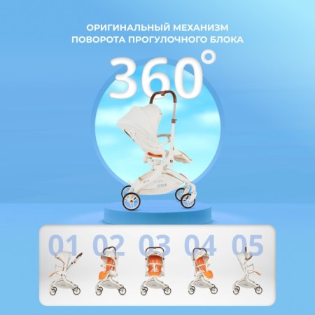 Walking stroller Farfello Stella STL, Color Perfect White-2