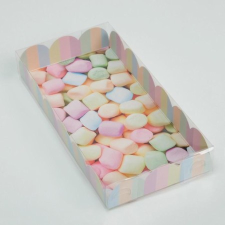 Cookie box, confectionery packaging with PVC lid, you make me me happy, 21 x 10.5 x 3 cm-2