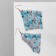 Hanging "rhombus" chain mail, delicate flowers, white-blue color, 9 cm