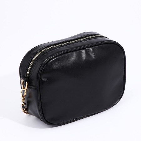 Bag Cross-Bodi with a zipper, black color-1