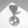 Icon "Planet" on the heart, color silver