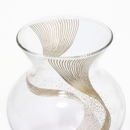 Vase for flowers "Line" glass, transparent, 14 cm.-2