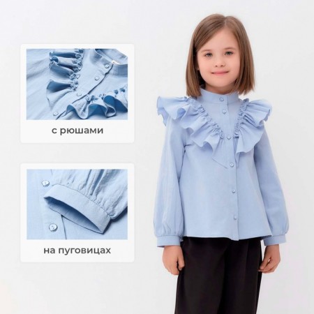 Blouse for Minaku girl color light blue, height 134 cm-11