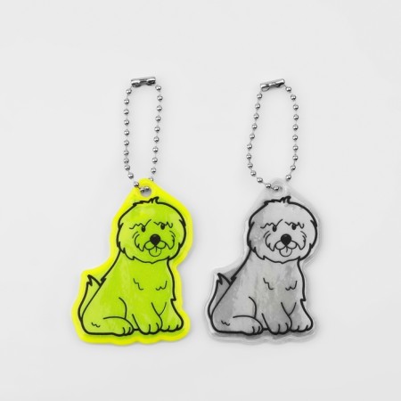 The reflective element "dog", bilateral, 4.3 × 6 cm, color mix-4