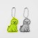 The reflective element "dog", bilateral, 4.3 × 6 cm, color mix