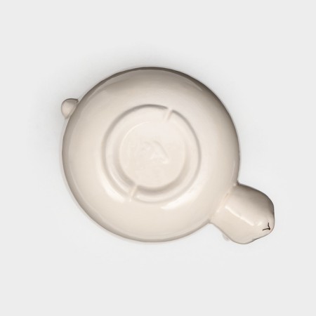 The plate is deep "bunny", white, ceramics, d = 18 cm, 1.6 l, Iran-5