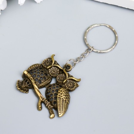 Browler Metal "Two owls on the branch" openwork 3.7x4.5 cm-1