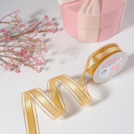 The tape is decorative, nylon/satin, with lurex, 25 mm, 18 ± 1 m, gold color-1