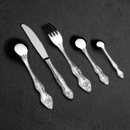 A set of cutlery "Troika", 30 items, art painting, decorative box-3