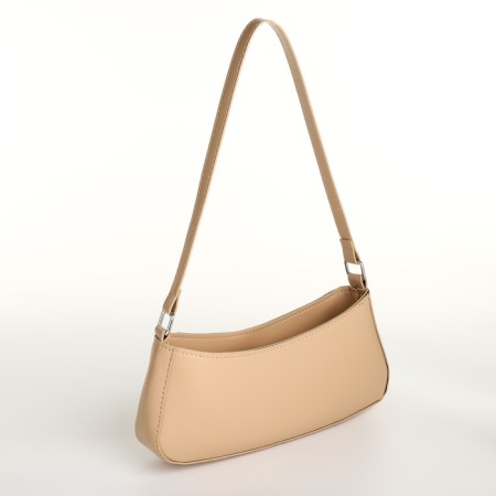 Bag Women's Baget with a zipper, beige color-1