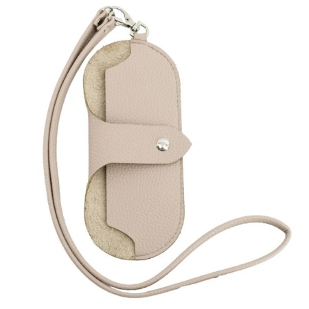 Glasses for glasses, genuine leather, beige 17.5x7.5x0.5 cm