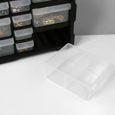 Organizer Universal "Box" 22 places, plastic, 49.5 × 15.8 × 25 cm, black color-5