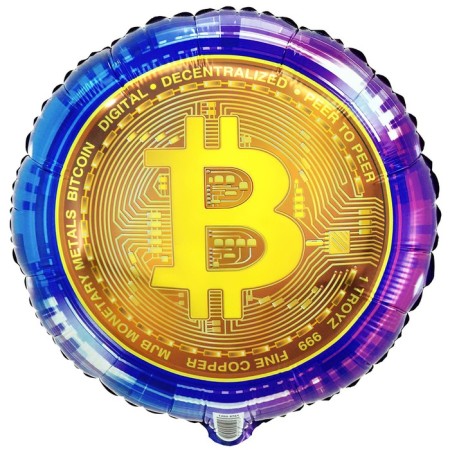 Foil ball 18 "Bitcoin", circle, in ind.