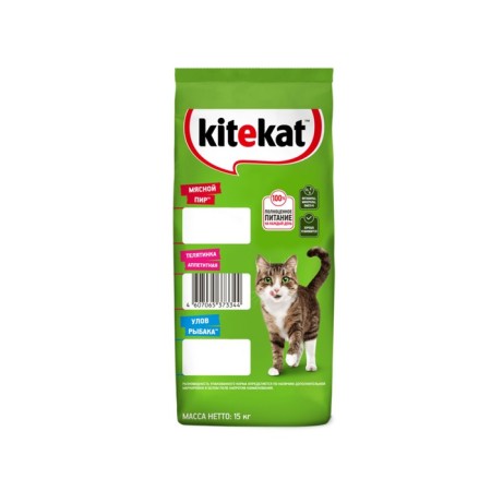 Dry food Kitekat "Appetizing veal" for cats, 15 kg