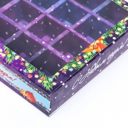 Packaging for sweets 16 pcs “Bright New Year”, 17.7 x 17.7 x 3.8 cm-8