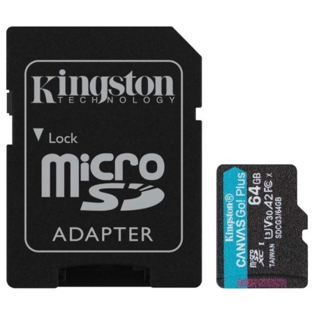 MicrosdxcC Memory 64GB KingSton SDCG3/64GB Canvas GO! Plus + Adapter