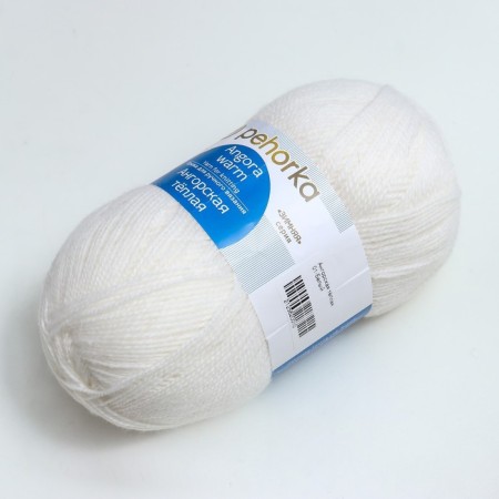 Angora warm yarn 40% wool, 60% acrylic 480m/100g (01 white)-1