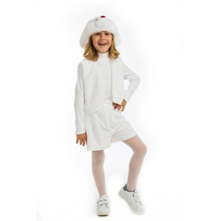 Carnival costume "White Bunny", height 122 cm