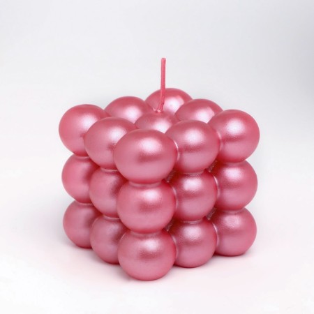 Figure candle "Babble" Big Cube, 5x5x5 cm, pink mother of pearl, in the box-4