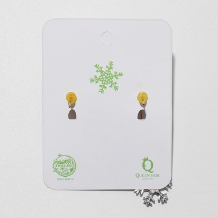 Earrings "New Year's fluffy" Christmas tree and snowflake, color-4
