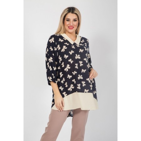 Women's tunic, size 66, dark blue color-3