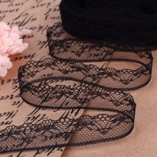 Capricon lace, 20 mm × 10 ± 1 m, black color
