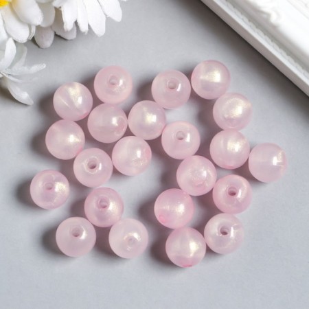 Plastic beads "Pale pink balls with sparkles" glow in the dark set of 20 g d = 1.2 cm-1