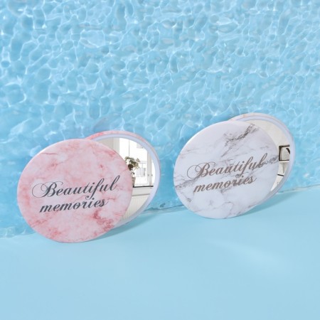 Pocket mirror "marble", d = 7 cm, color mix-3