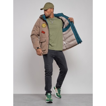 Winter male jacket, size 54, brown color-11
