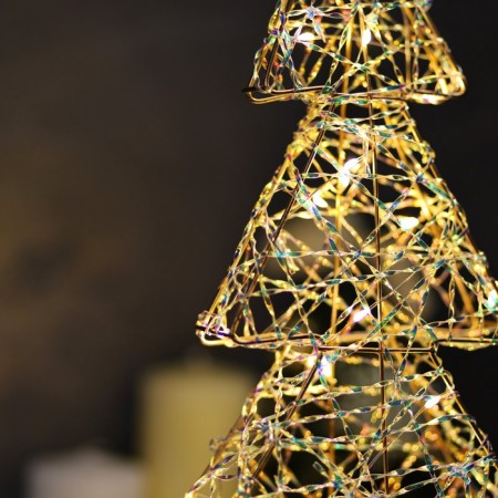 LED figure "Christmas tree" 36x17x6 cm, 20 LED, AAX2 batteries (not in the kit), warm white glow-2