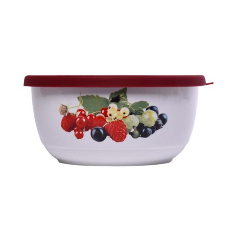 A set of 2 ceramic salad bowls with silicone covers, 0.6/1.2 l-2