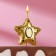 Candle in the cake on the skewer "Air star", number 0, 3.5 cm, gold