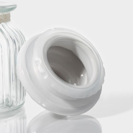 Glass Bank for bulk products with a ceramic lid of the jam, 600 ml, 11 × 15.5 cm-3