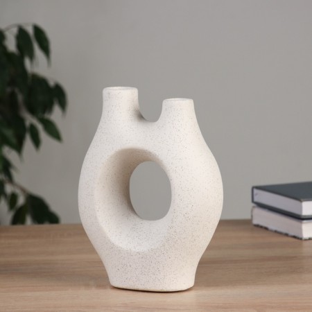 VAZ Coramics Table "Otto" channels, D-2.5cm, 20x15.5 cm, white-1