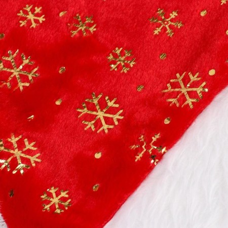 New Year's cap "Pile with golden snowflakes" 28x40 cm, red-3