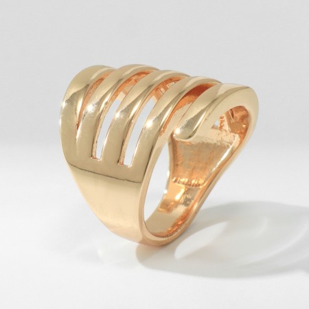 Ring Metal "Trend" five lines, color gold, size 16-3