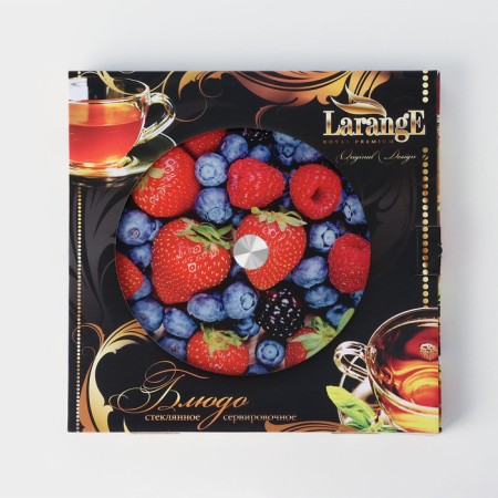 Rotating glass stand, d = 28 cm, berry pattern-5