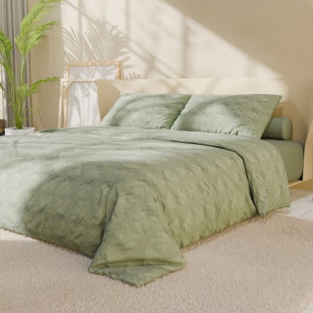 Lovelife linen Duet Texture: Green, 143x215CM-2ST, 230x240cm, 50x70cm-2pcs, microfiber, 110 g/m2-1