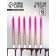 Candles for the Cake "High Spiral", 6 pcs, pink gradient with gold