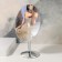 The mirror of the desktop "oval", the mirror surface is 14.5 × 19.5 cm, the color is silver