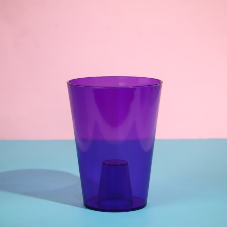 Pot for orchids, 1.2 l, 12.5 × 16.6 cm, plastic, transparent purple