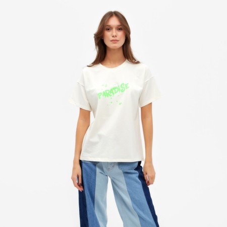 Women's T-shirt Minaku "Paradise" Color Ecrew, rr 48