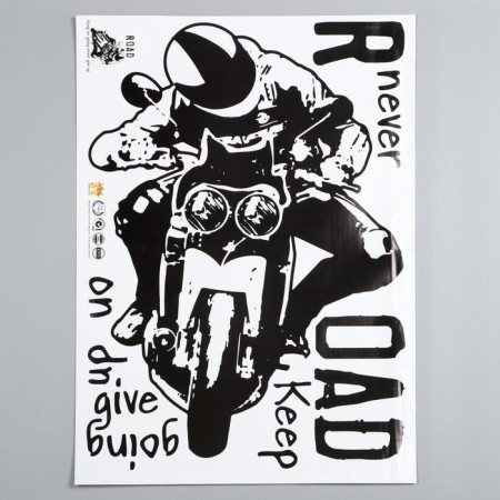 Interior plastic sticker "motorcyclist" 50x70 cm-1