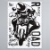 Interior plastic sticker "motorcyclist" 50x70 cm