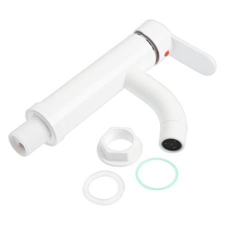 Zein Z3651 sink mixer, single-leaf, pour height 8 cm, ABS plastic, white-4