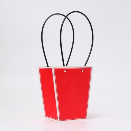 Bag for flowers red moisture-resistant, 17x17-11.5x11.5-20 cm 10-1